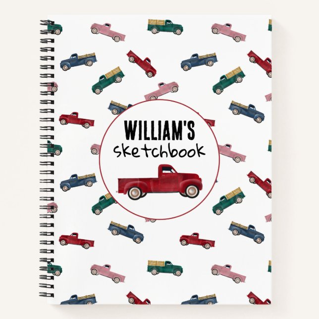 Cuaderno Camionetas Niño Arte Artista (Anverso)