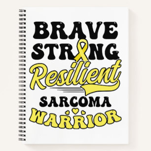 Cuaderno Camisa contra el cáncer de sarcoma valiente fuerte