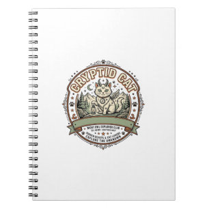 Cuaderno Camisa de Arte Vectorial Vintage de Gato Críptido