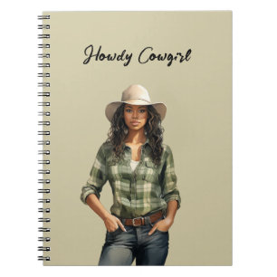 Cuaderno Camisa de Cuadro Verde Hola Vaquera Negra Femenina