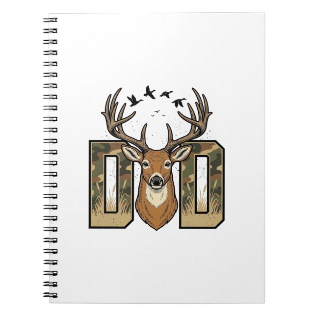 Cuaderno Camisa de diseño vectorial de caza de ciervos Camo (Frente)