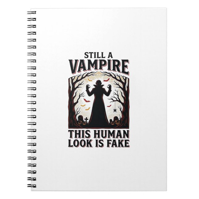 Cuaderno Camisa de disfraz de vampiro divertido disfraz hum (Frente)