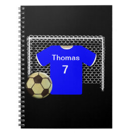 Cuaderno Camisa de fútbol personalizada del equipo azul