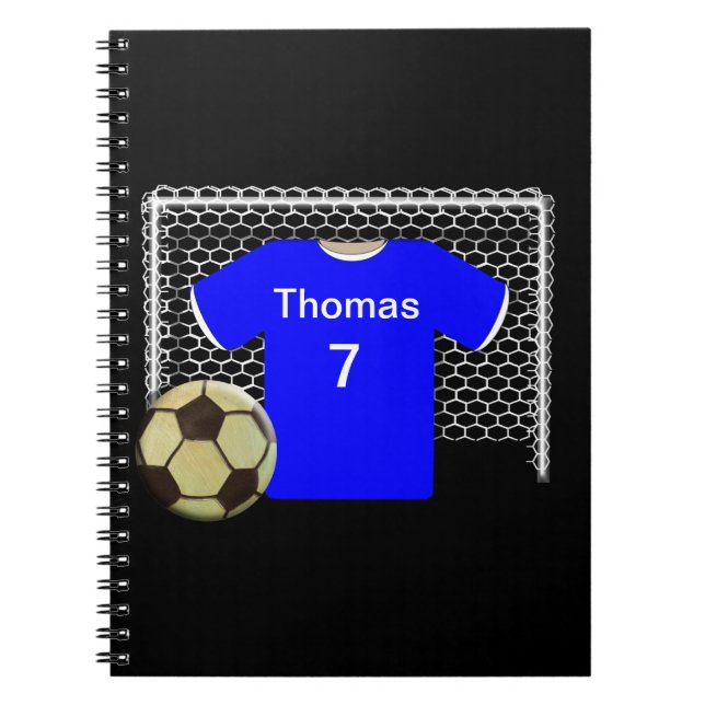 Cuaderno Camisa de fútbol personalizada del equipo azul (Frente)
