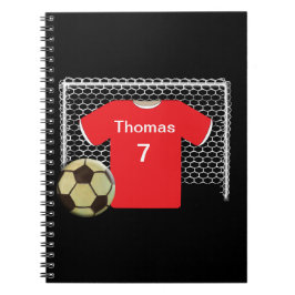 Cuaderno Camisa de fútbol personalizada del equipo rojo