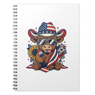 Cuaderno Camisa de grabado vintage de vaca de las Highlands