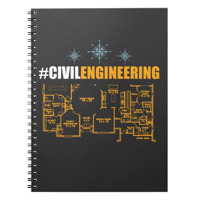 Cuaderno Camisa del ingeniero civil - estudiante del (Frente)