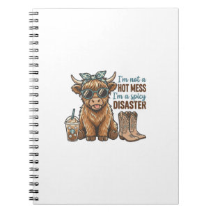 Cuaderno Camisa occidental de café de vaca de las tierras a