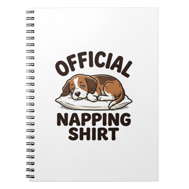 Cuaderno Camisa Oficial para Dormir Perro Dormilón Diseño V (Frente)