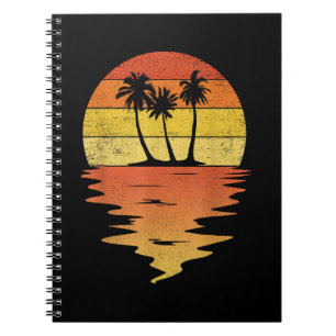 Cuaderno Camisas de palmeras retro puesta de sol 70 s vinta