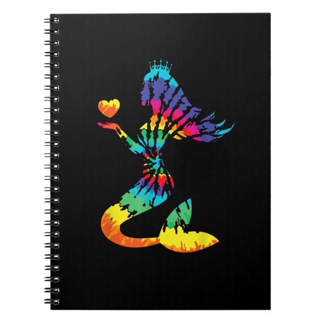 Cuaderno Camisas de sirena de tie-do arcoiris en hip retro  (Frente)