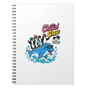 Cuaderno Camiseta Chillin Crew Surf Club Pingüino Delfín