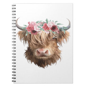 Cuaderno Camiseta clásica de pintura de vaca Highland