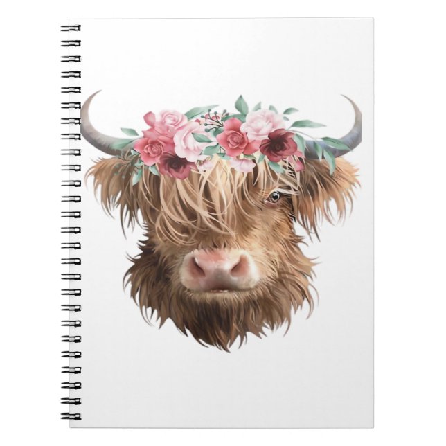 Cuaderno Camiseta clásica de pintura de vaca Highland (Frente)