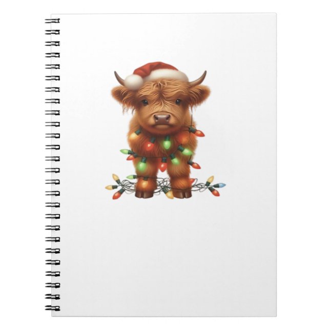 Cuaderno Camiseta clásica de vaca Highland para navidades (Frente)