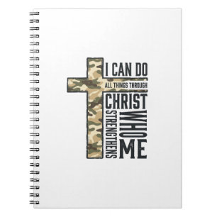 Cuaderno Camiseta Cristiana Cruz de Fe Puedo Hacer Todas la