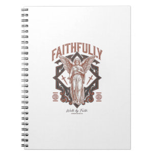 Cuaderno Camiseta cristiana de grabado vintage Angel fielme