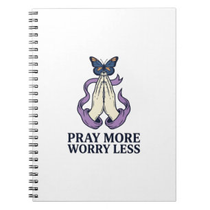 Cuaderno Camiseta Cristiana de Mariposa Reza Más Preocupa M