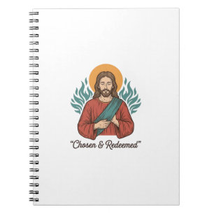 Cuaderno Camiseta cristiana vintage de Jesús elegida y redi