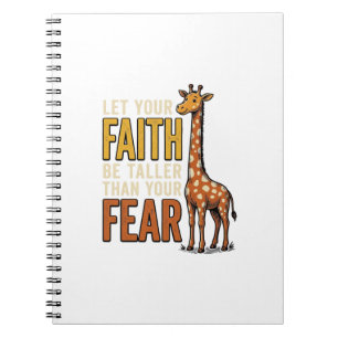 Cuaderno Camiseta Cristiana Vintage Jirafa Fe Sobre Miedo_1