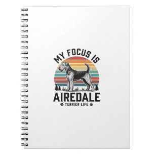 Cuaderno Camiseta de Airedale Terrier Amante de Perros Vint
