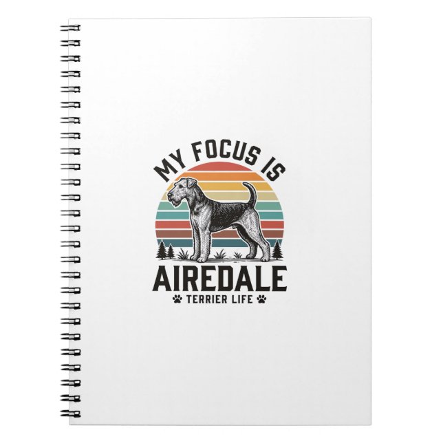 Cuaderno Camiseta de Airedale Terrier Amante de Perros Vint (Frente)