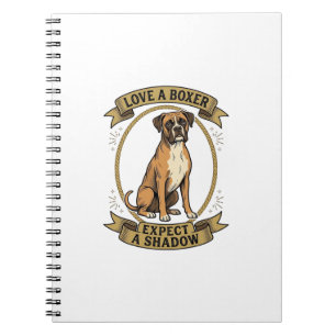 Cuaderno Camiseta de Amante de Perro Boxer Grabado Vintage