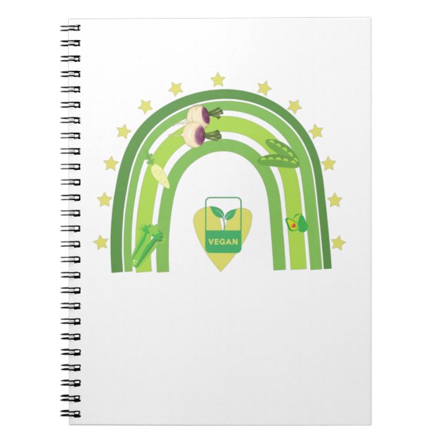 Cuaderno Camiseta de arcoiris vegana (Frente)