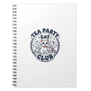 Cuaderno Camiseta de arte de gato de fiesta de té - Gato de