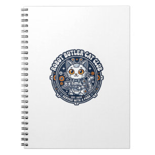 Cuaderno Camiseta de Arte de Robot Mayordomo Gato Amante de
