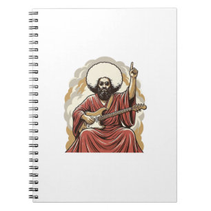 Cuaderno Camiseta de arte vectorial de guitarrista con grab