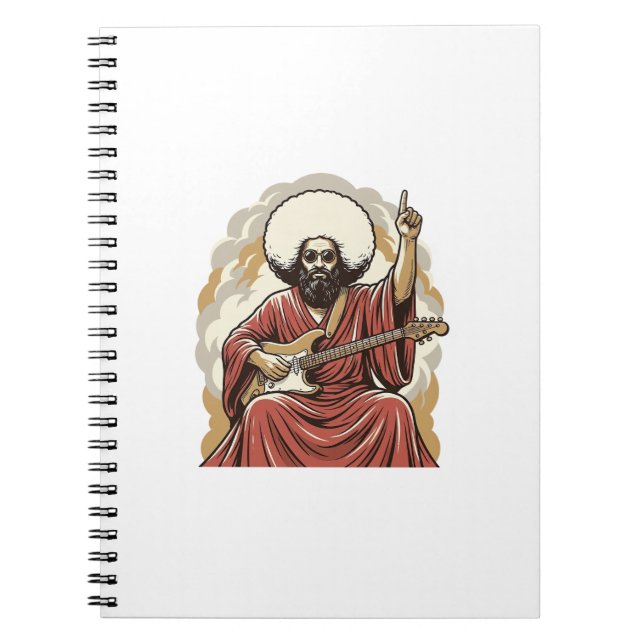 Cuaderno Camiseta de arte vectorial de guitarrista con grab (Frente)