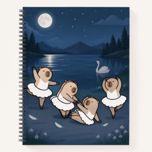Cuaderno Camiseta de bailarina de oso bajo la luz de la lun