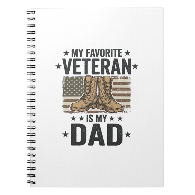 Cuaderno Camiseta de Botas de Combate Patrióticas para Papá (Frente)
