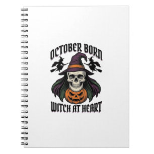 Cuaderno Camiseta de Bruja de Octubre Cumpleaños de Hallowe