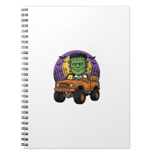 Cuaderno Camiseta de calabaza de camión monstruo de Hallowe