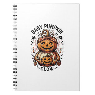 Cuaderno Camiseta de calabaza de embarazo Halloween Belly D