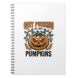 Cuaderno Camiseta de calabaza de Halloween grabado vintage