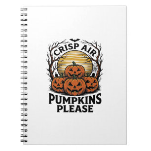 Cuaderno Camiseta de calabaza espeluznante grabado vintage 
