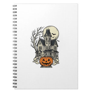 Cuaderno Camiseta de Casa Embrujada Grabado Vintage Hallowe