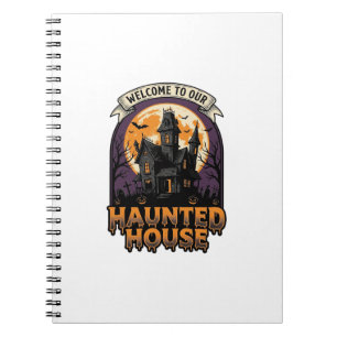 Cuaderno Camiseta de Casa Embrujada Vintage Halloween Bienv