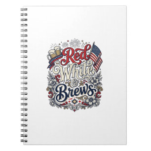 Cuaderno Camiseta de cerveza patriótica Red White & Brews D