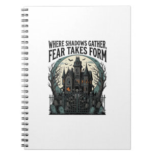Cuaderno Camiseta de cita de casa embrujada vintage gótico 