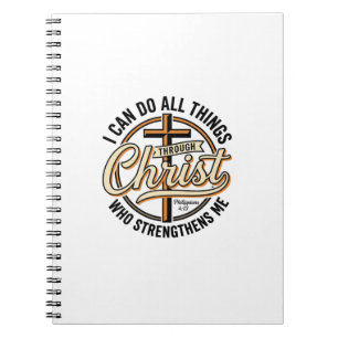 Cuaderno Camiseta de cita vintage Christian Philippians 4_1