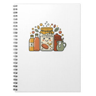 Cuaderno Camiseta de comida divertida con tarro de galletas