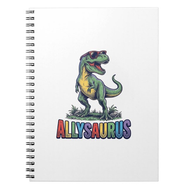 Cuaderno Camiseta de diseño de gafas de sol de dinosaurio v (Frente)