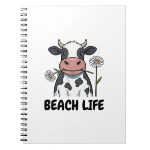 Cuaderno Camiseta de diseño de grabado vintage de vaca de v