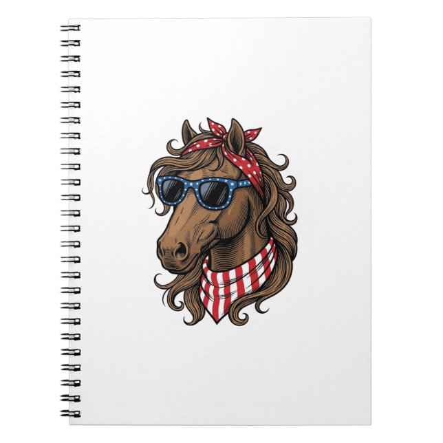 Cuaderno Camiseta de diseño vectorial de cabeza de caballo  (Frente)