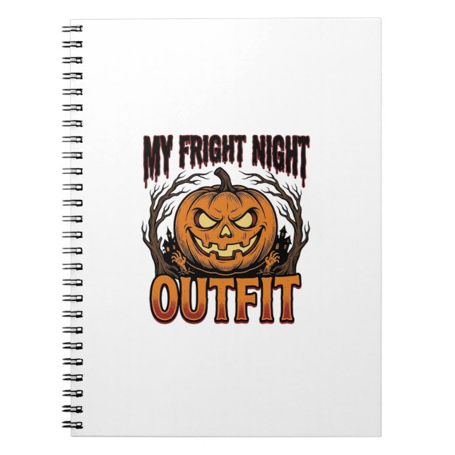 Cuaderno Camiseta de disfraz de Halloween Disfraz de calaba (Frente)