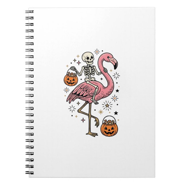 Cuaderno Camiseta de dulces de Halloween de flamenco montan (Frente)